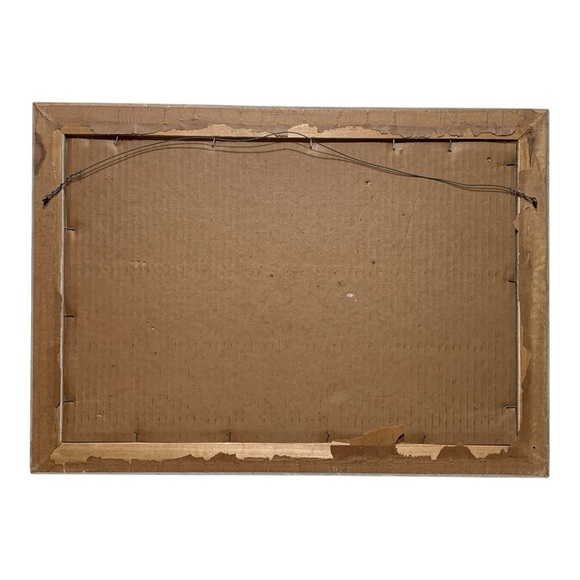 Vintage Mid Century Framed Oil “Fishing Boat Under Sail” By E.O.C. - Picture 3 of 3